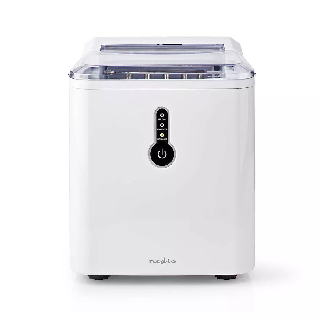 Nedis - Fabbricatore di ghiaccio da 1,5 l Fino a 12 kg di cubetti di ghiaccio al giorno, Bianco, One Size