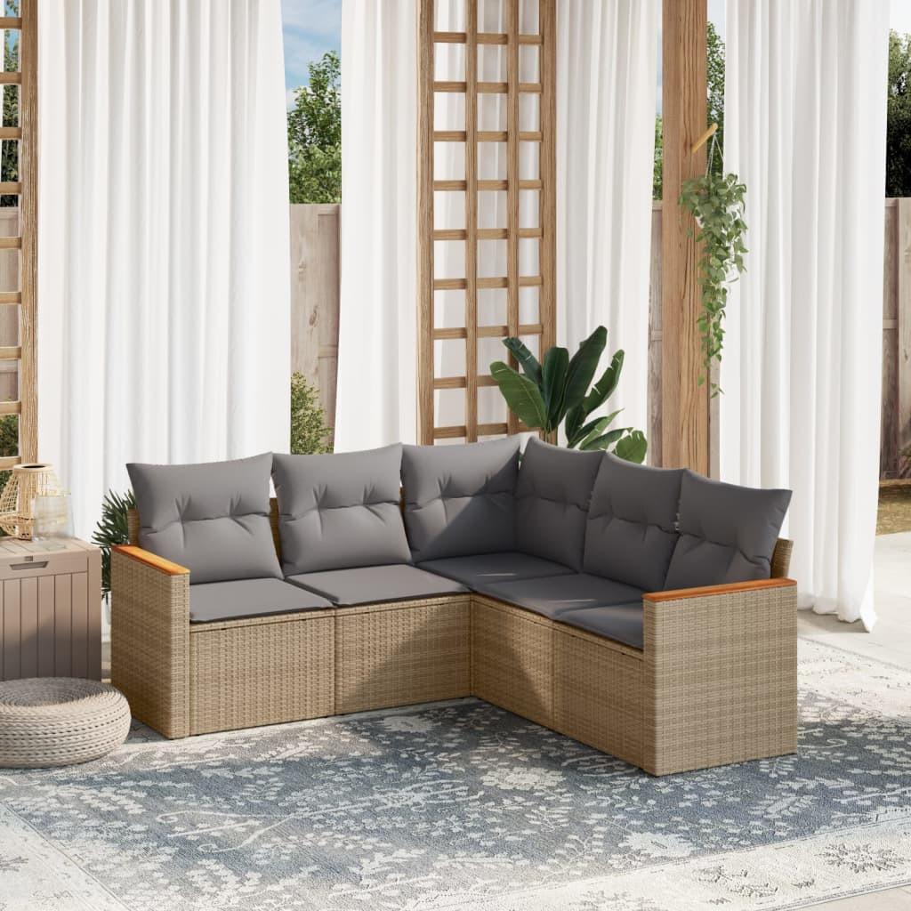 VidaXL set divano da giardino Polirattan  