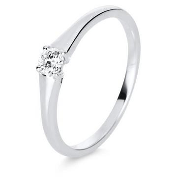 Solitär-Ring 585/14K Weissgold Diamant 0.15ct.
