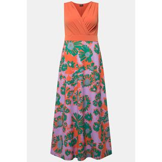 Ulla Popken  Maxi abito di jersey senza maniche con fiori e scollo a V 