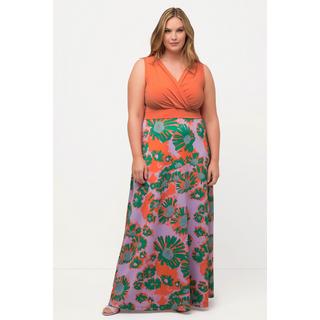 Ulla Popken  Maxi abito di jersey senza maniche con fiori e scollo a V 