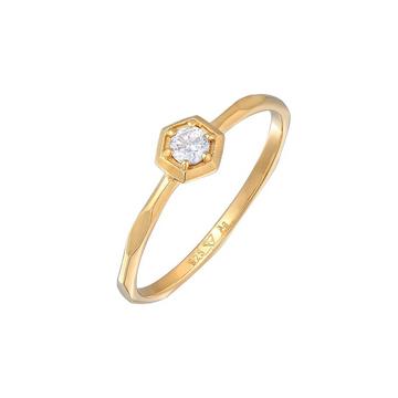 Bague Femmes Solitaire Géo Octagon Avec Cristal De Zirconium