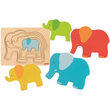 Puzzle Schichtenpuzzle Elefant (5Teile)