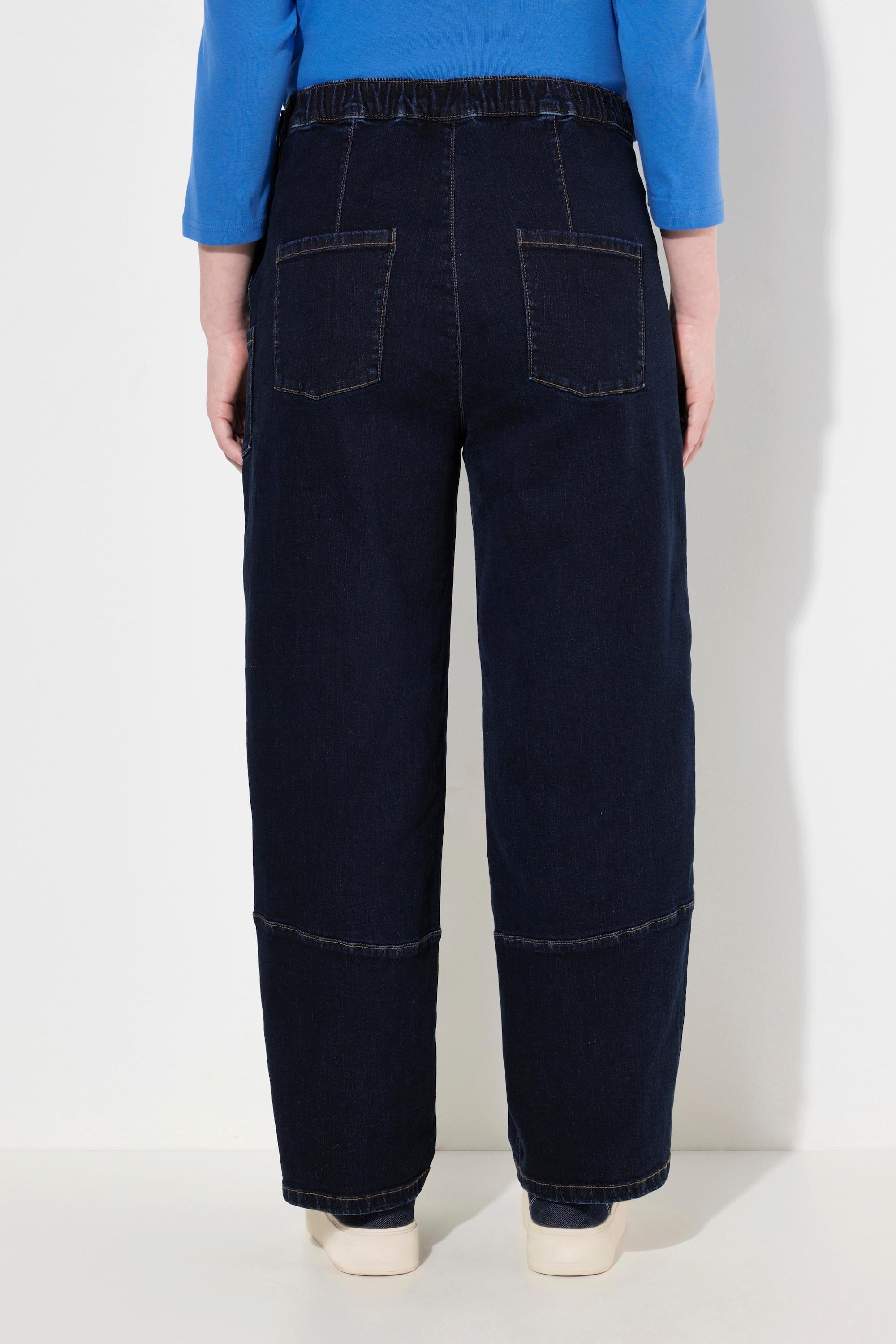 Ulla Popken  Barrel-Jeans, weites Bein, Komfortbund, Biobaumwolle 