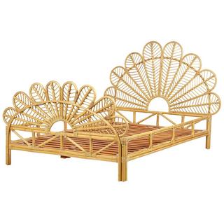 Beliani Letto con rete a doghe en Rattan Boho FLORENTINE  