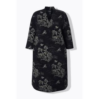 Ulla Popken Jacquard A-Linie Kleid Kelchkragen 3/4-Arm  