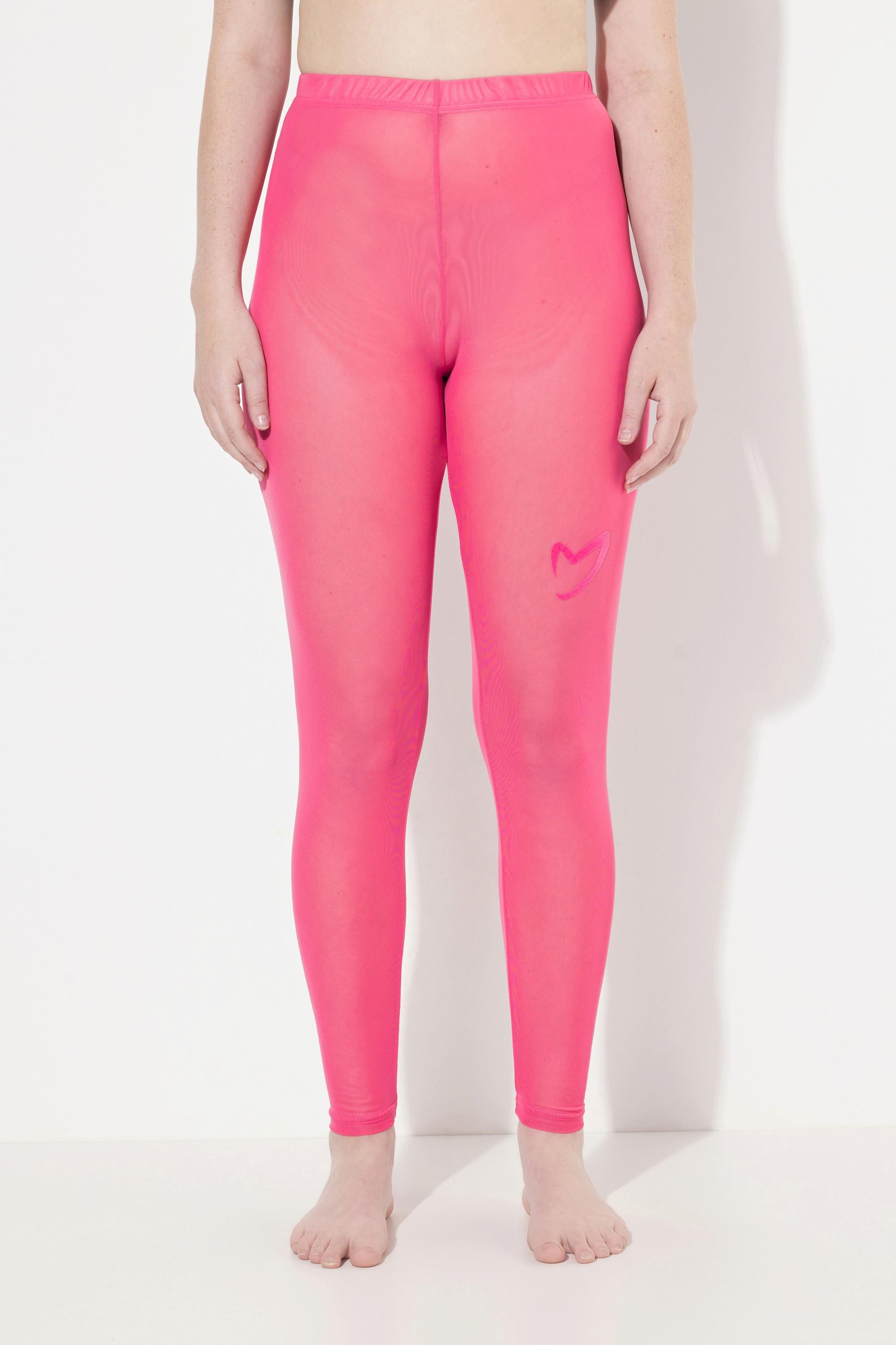 Ulla Popken  Leggings in mesh con cuore e stampa floccata 