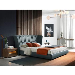 ANGEL CERDA Nachttisch Nussbaum und polierter Stahl mit Innenbeleuchtung  