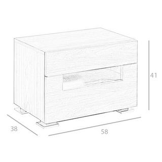 ANGEL CERDA Nachttisch Nussbaum und polierter Stahl mit Innenbeleuchtung  