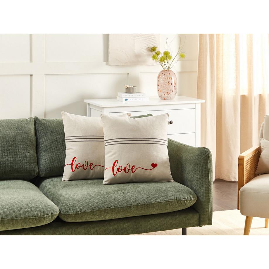 Beliani Lot de 2 coussins décoratifs en Coton Moderne PLUMERIA  