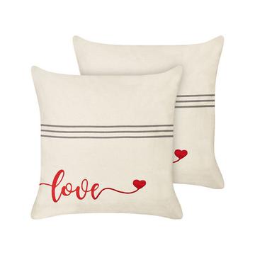 Dekokissen 2er Set aus Baumwolle Modern PLUMERIA