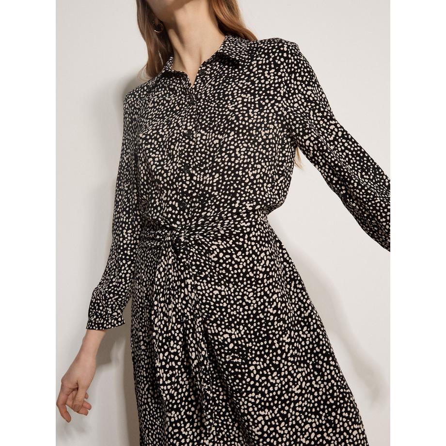 APRICOT Mini-robe chemise en crêpe à pois irréguliers  