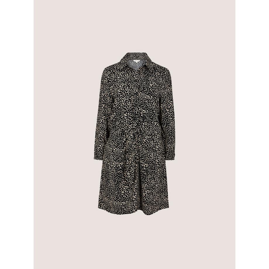 APRICOT Mini-robe chemise en crêpe à pois irréguliers  