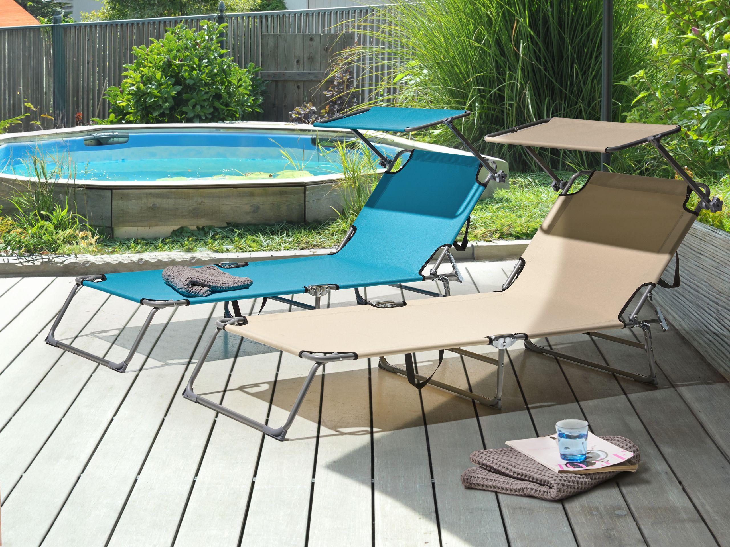 Beliani Lettino Prendisole en Acciaio Moderno FOLIGNO  