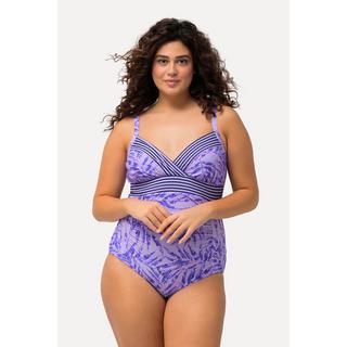 Ulla Popken Maillot de bain Imprimé palmiers Rayures Bonnets souples  