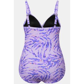 Ulla Popken Maillot de bain Imprimé palmiers Rayures Bonnets souples  