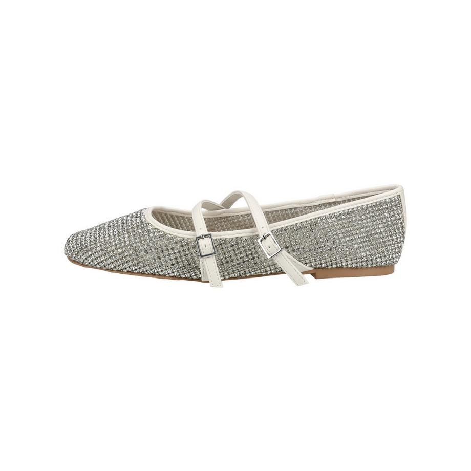 STEVE MADDEN Kristallbesetzte Ballerinas mit Doppelriemen  