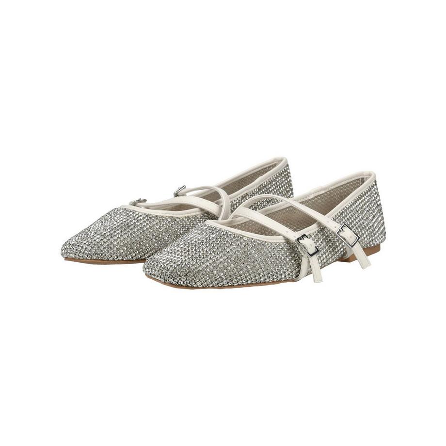 STEVE MADDEN Kristallbesetzte Ballerinas mit Doppelriemen  