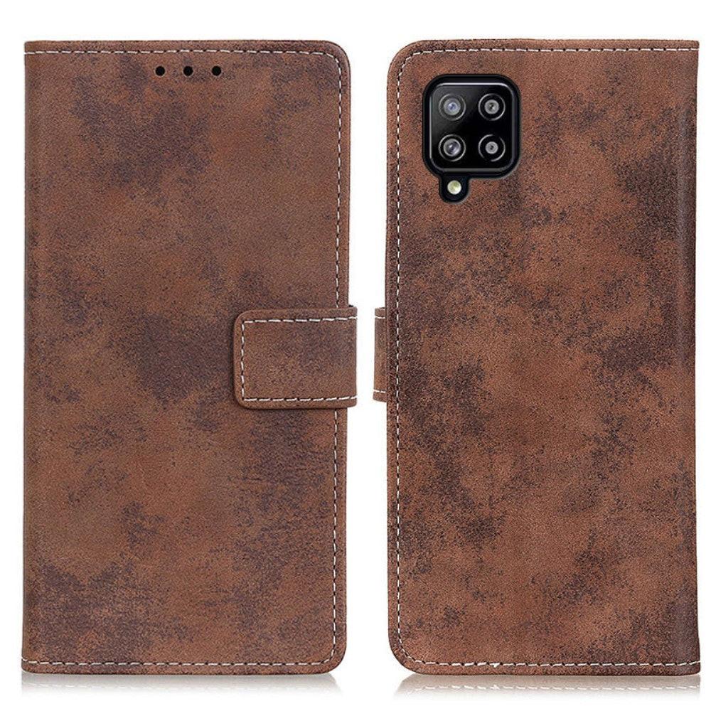 Cover-Discount  Galaxy A22 4G - Custodia Vintage in Pelle Scamosciata 