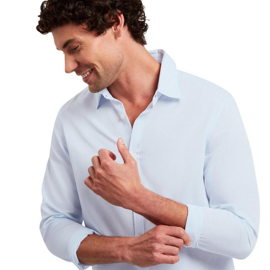 TED BAKER  Camicia Regolare Misto Lino Manica Lunga 