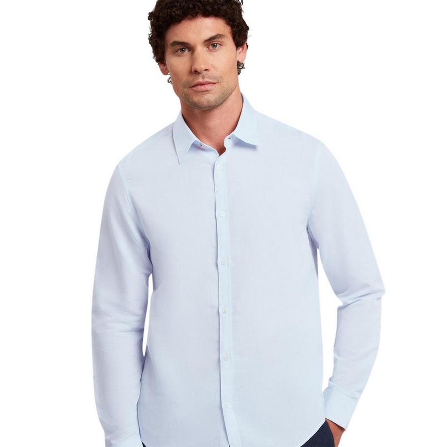 TED BAKER  Camicia Regolare Misto Lino Manica Lunga 