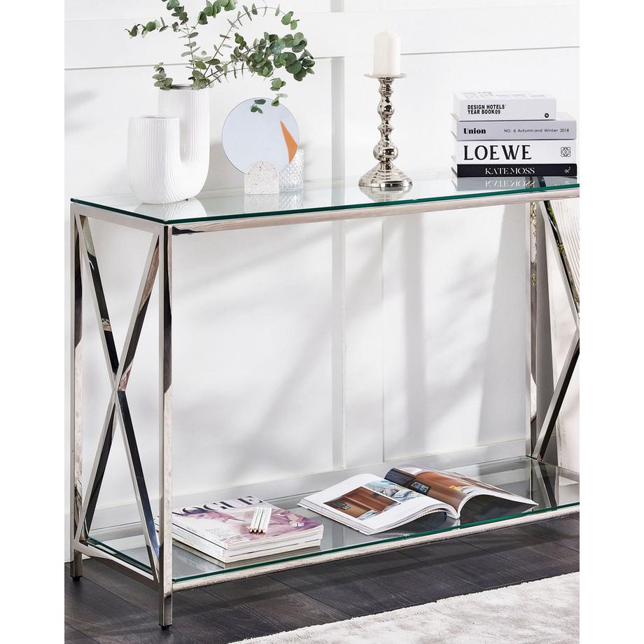 Beliani Console en Verre de sécurité  AUDET  