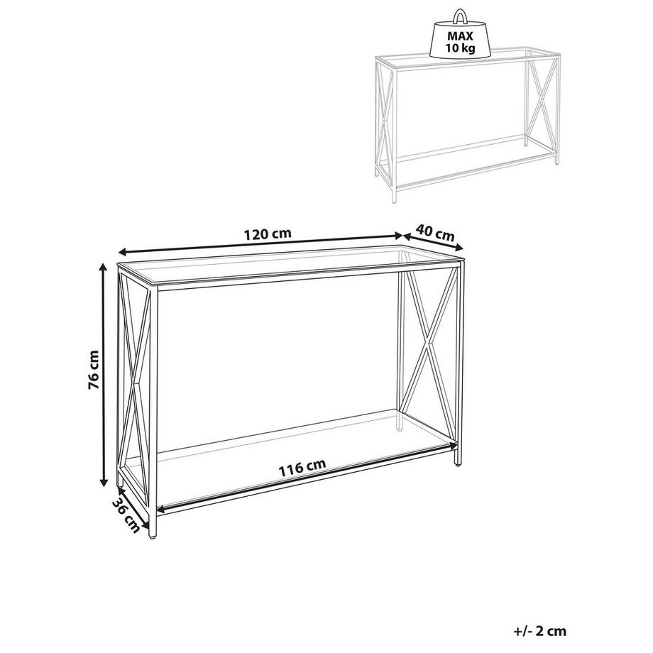 Beliani Console en Verre de sécurité  AUDET  