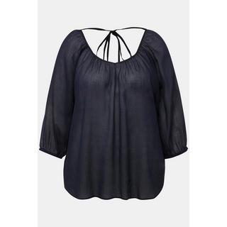 Ulla Popken  Blusa, scollo a V e maniche a 3/4 blu notte scuro 