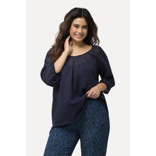 Ulla Popken Blusa Stampa Floreale Scollo a V Maniche 3/4  