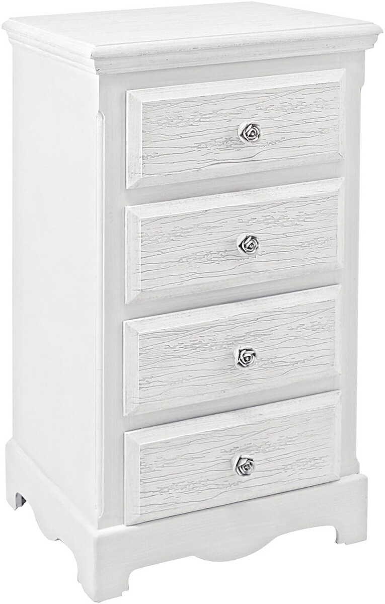 mutoni Commode en bois Blanc 4 tiroirs  