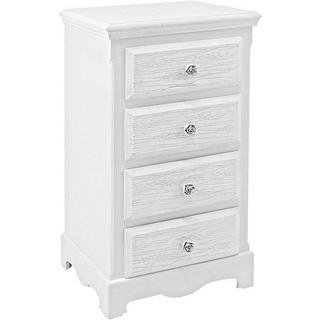 mutoni Commode en bois Blanc 4 tiroirs  