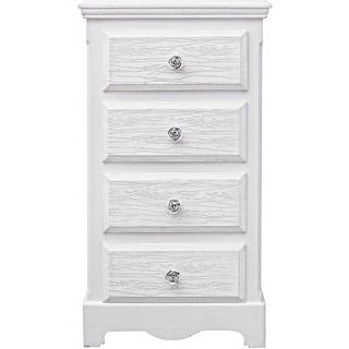 mutoni Commode en bois Blanc 4 tiroirs  