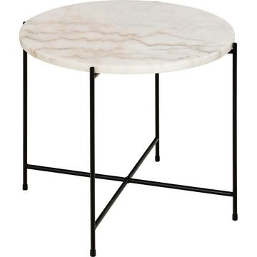Table d'appoint Léon marbre blanc 52
