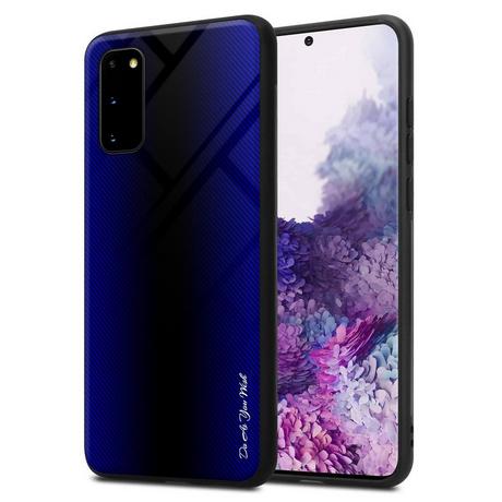 Cadorabo  Housse compatible avec Samsung Galaxy S20 - Aspect rayé - Coque de protection en silicone TPU et dos en verre trempé 