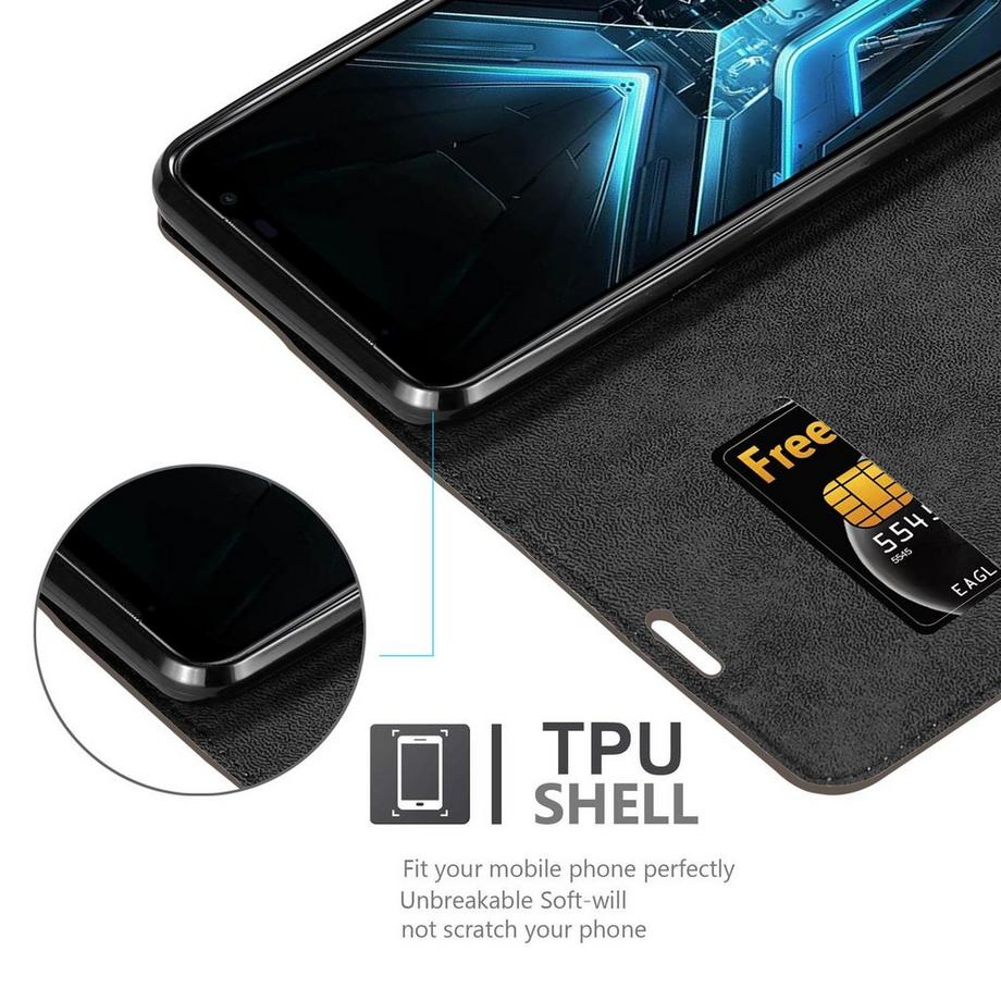 Cadorabo  Housse compatible avec Asus ROG Phone 3 - Coque de protection avec fermeture magnétique, fonction de support et compartiment pour carte 