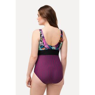 Ulla Popken Maillot de bain mélange d'imprimés bonnets souples  