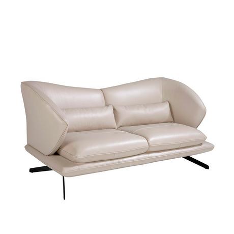 ANGEL CERDA 2-Sitzer-Sofa in Leder und Zierkissen  