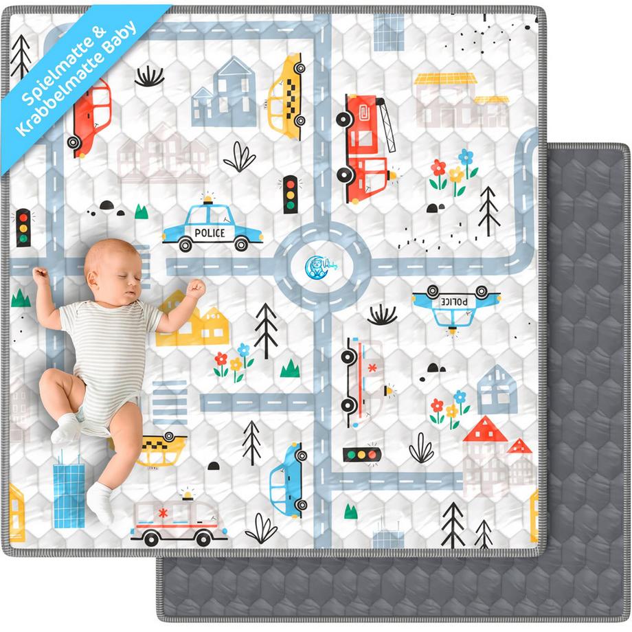 Spielmatte & Krabbelmatte Baby faltbar. Bodenschutz gegen Stürze Spielmatte für Babys