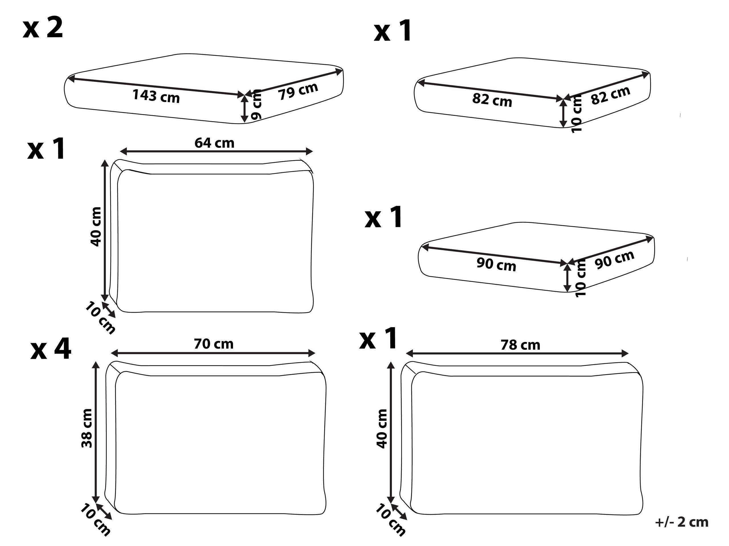 Beliani Outdoor Kissenbezug Set PALERMO  