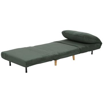 Divano letto 2 in 1, poltrona letto, materasso pieghevole regolabile, letto per ospiti in effetto velluto a coste, per camera da letto, soggiorno, verde, 82 x 89 x 83 cm