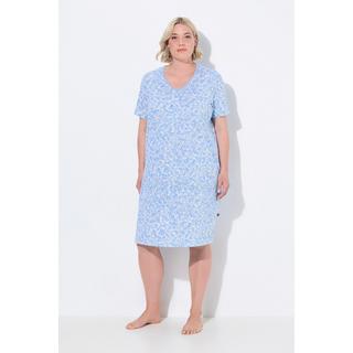 Ulla Popken Bigshirts Confezione da 2 Tinta Unita Stampa Scollo a V Mezza Manica  