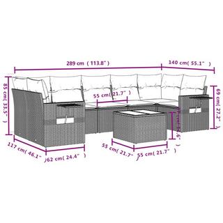 VidaXL Ensemble de canapés de jardin rotin synthétique  