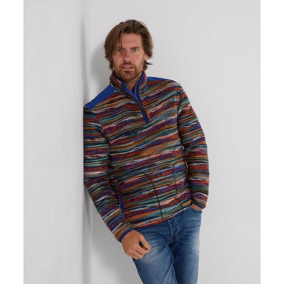 Fabelhaftes Stehkragen-Sweatshirt mit auffälligen Streifen