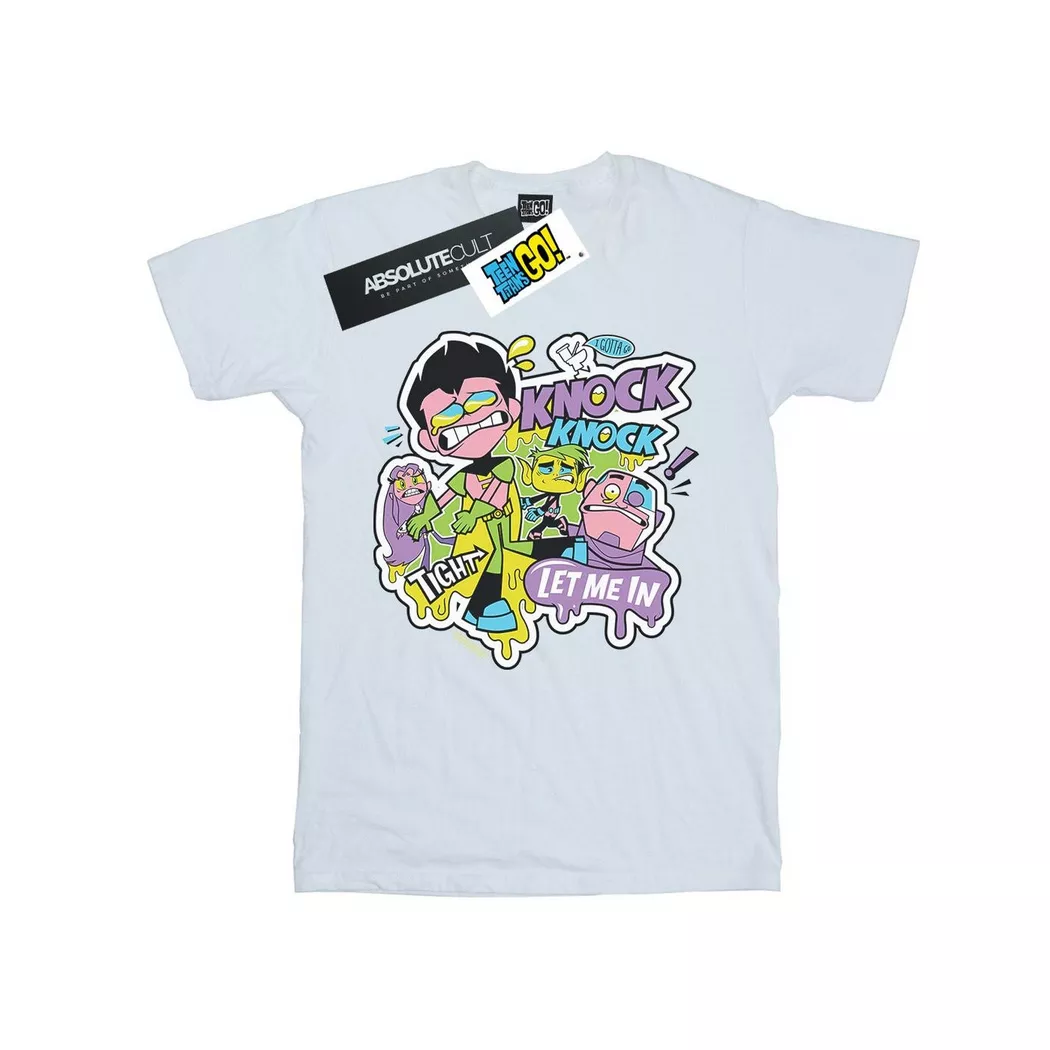 DC COMICS - Teen Titans Go Knock Knock TShirt, 140/146, Weiss
