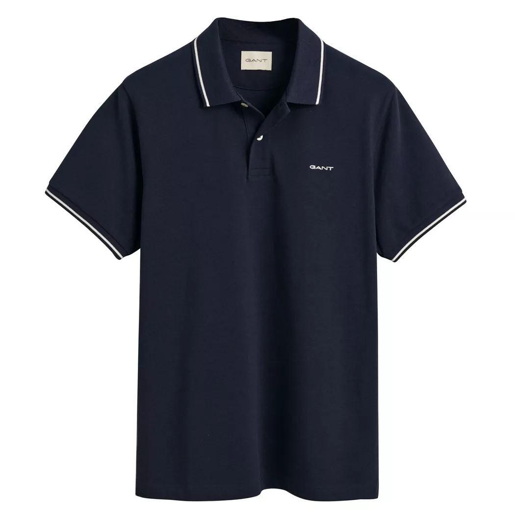 Gant - Poloshirt  1er Pack Bequem sitzend-TIPPING PIQUE POLO, für Herren, Blau, Größe 5XL