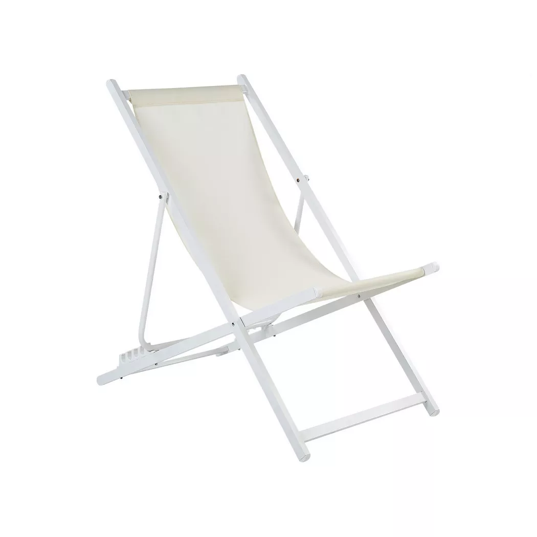Beliani - Klappbarer Liegestuhl aus Aluminium  LOCRI II, One Size, Offwhite