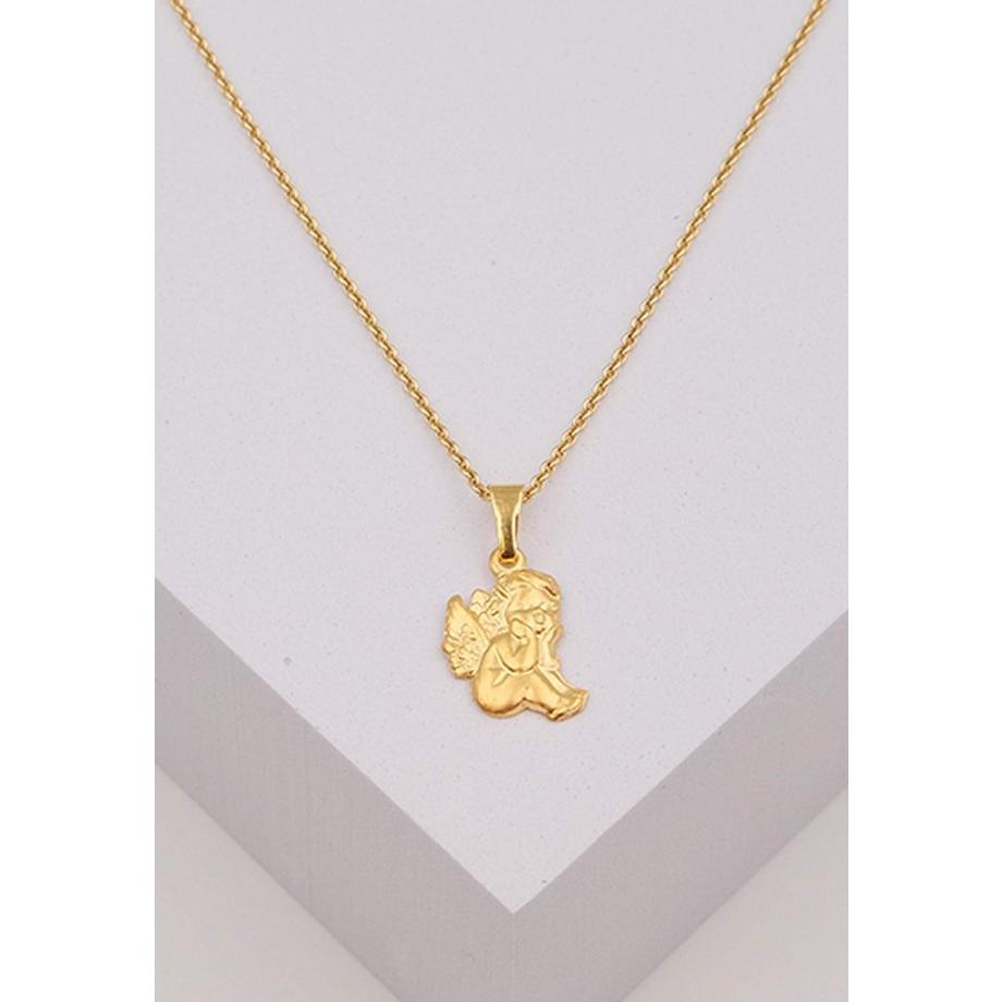 MUAU Schmuck  Engel Anhänger Gelbgold 750, 19x10mm 