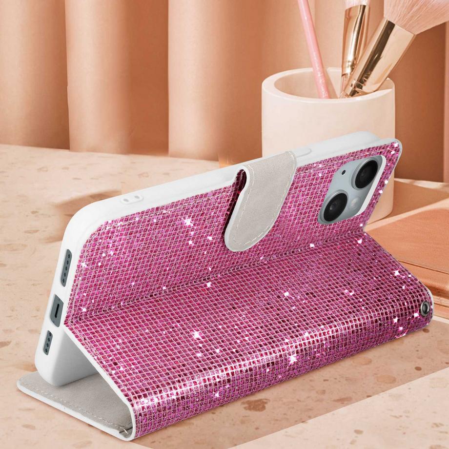 Avizar  Glitter-Hülle iPhone 15 Rosa 