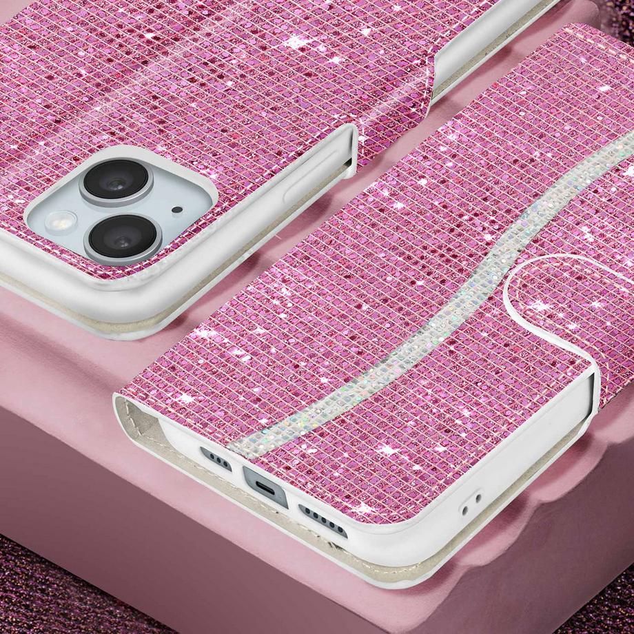 Avizar  Glitter-Hülle iPhone 15 Rosa 