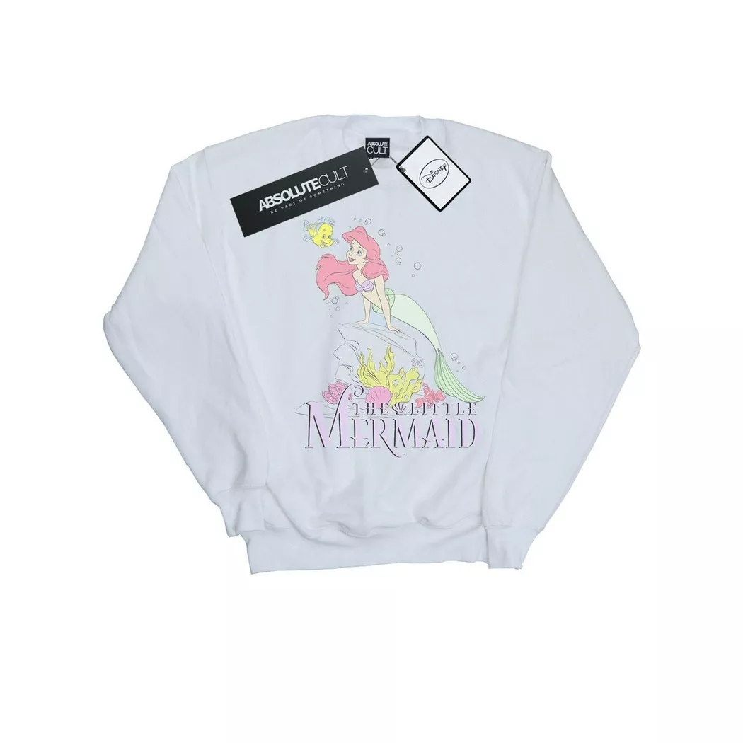 Disney - The Little Mermaid Faded Nostalgia Sweatshirt, 152-158, Weiss